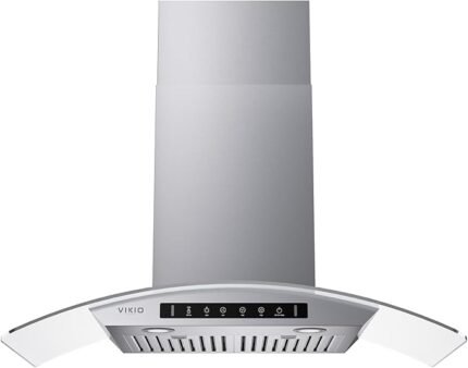 36" Wall Mount Range Hood Tempered Glass 900 CFM, Kitchen Chimney Vent Stainless Steel, with Gesture Sensing and Touch Control Switch Panel, 3-Speed ​​Exhaust Fan Permanent Filter